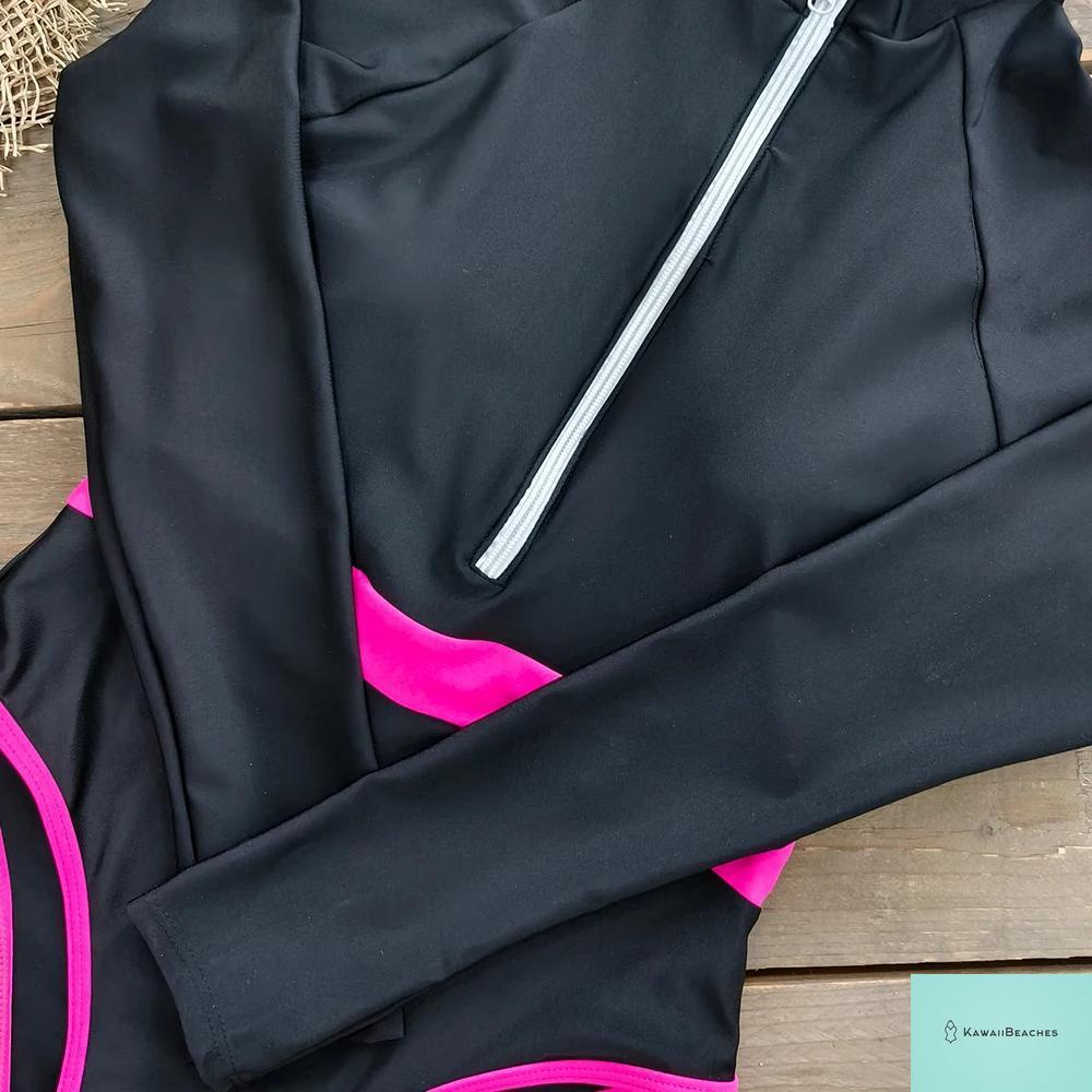 Womens Long Sleeve Surfing Swimsuit Monokini