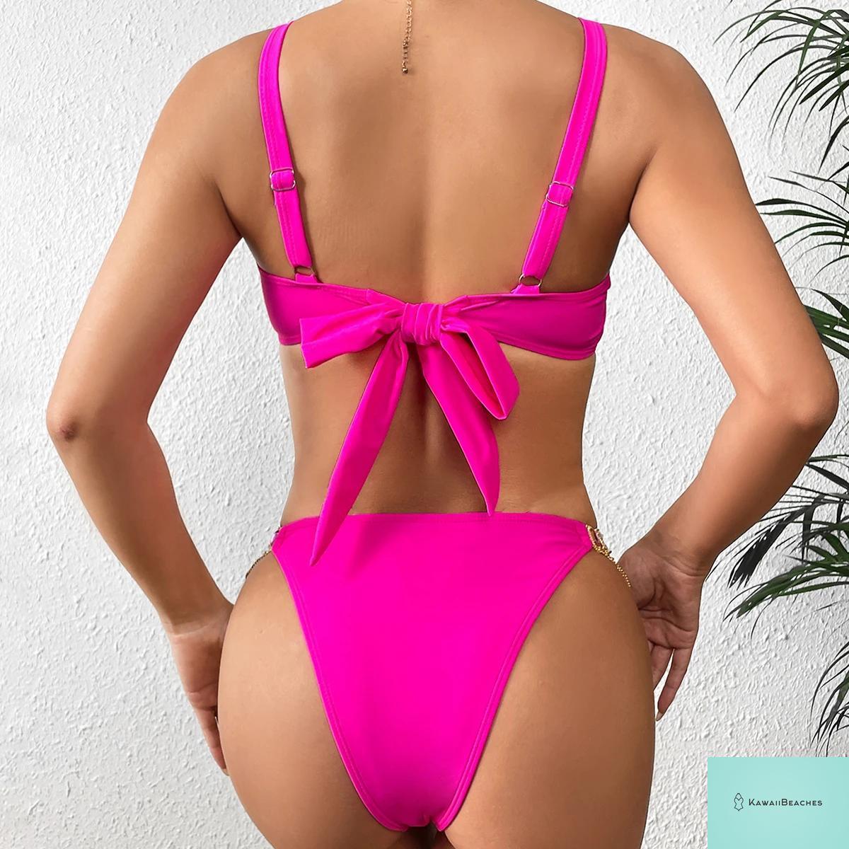 High Waist Golden Print Brazilian Bikini Set