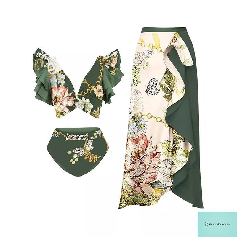 Floral Push Up Bikini Swimwear Set