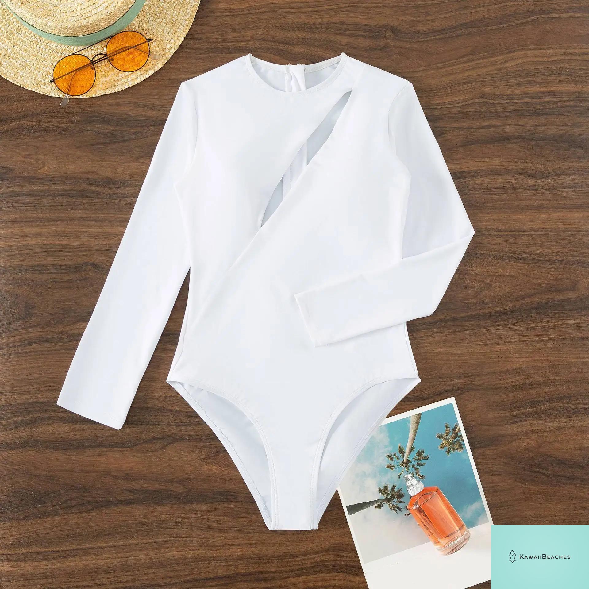 Kawaii Patchwork Long Sleeve Swimsuit