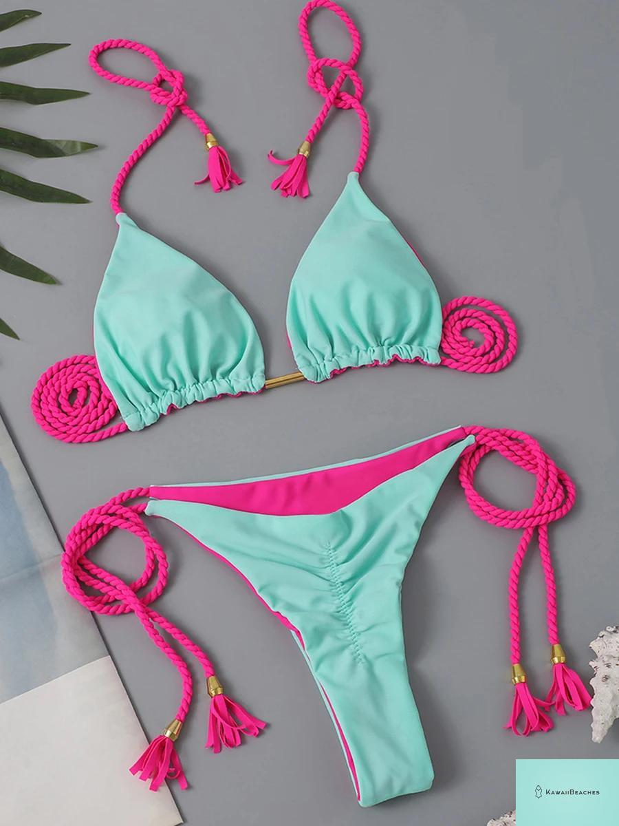 Kawaii Triangle String Bikini Swimsuit