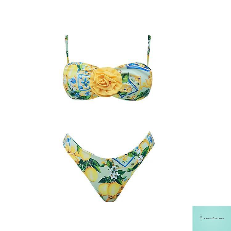 Floral Ruffle Push-Up One-Piece Swimsuit