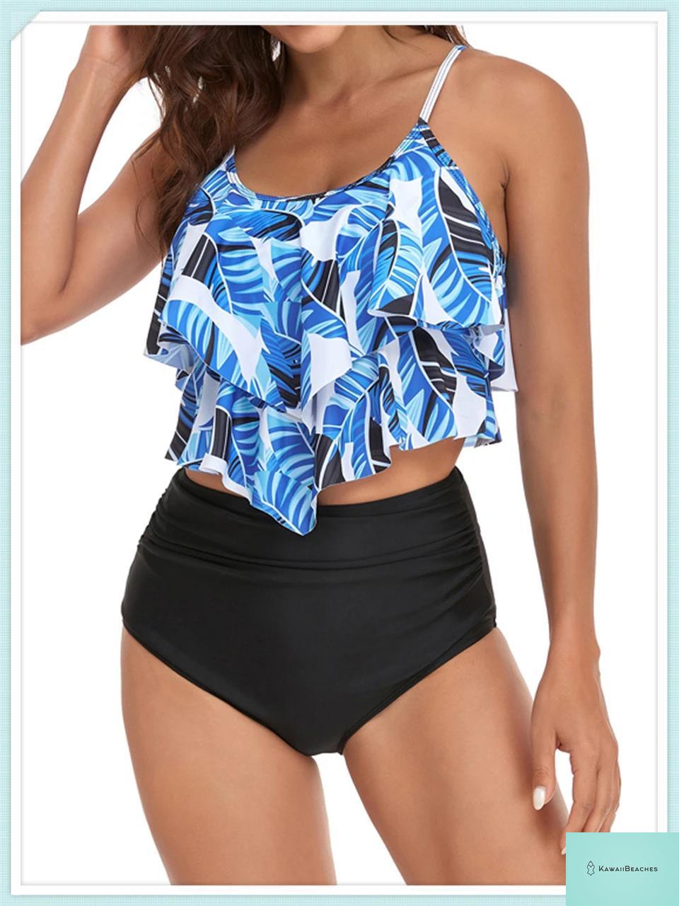 Ruffle Floral High Waist Bikini