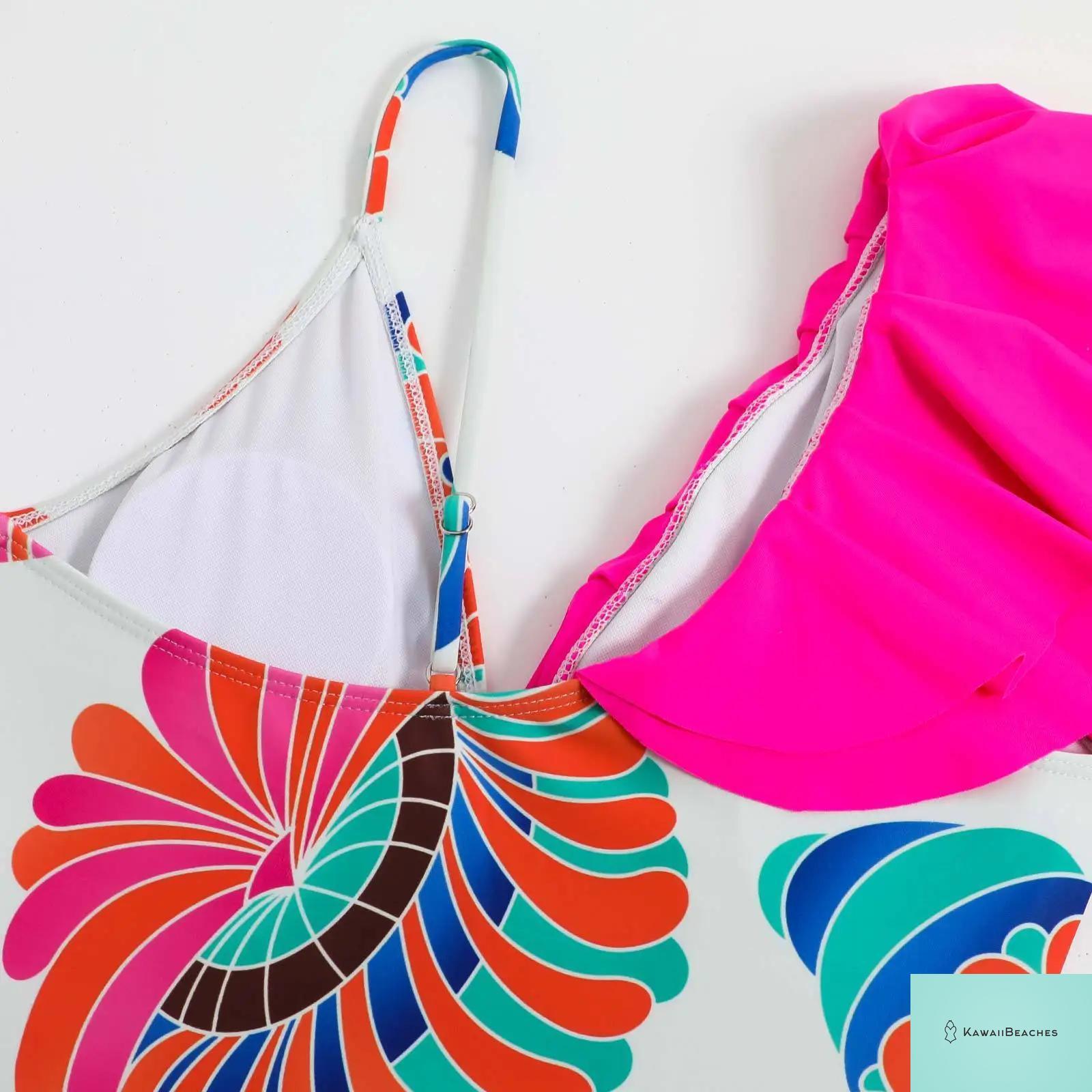 Floral Ruffle Push Up Bikini Set