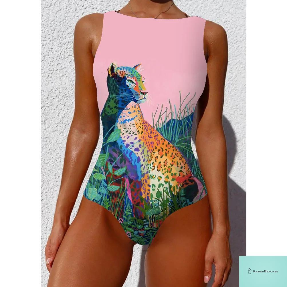 Womens Floral Lace Up Swimsuit