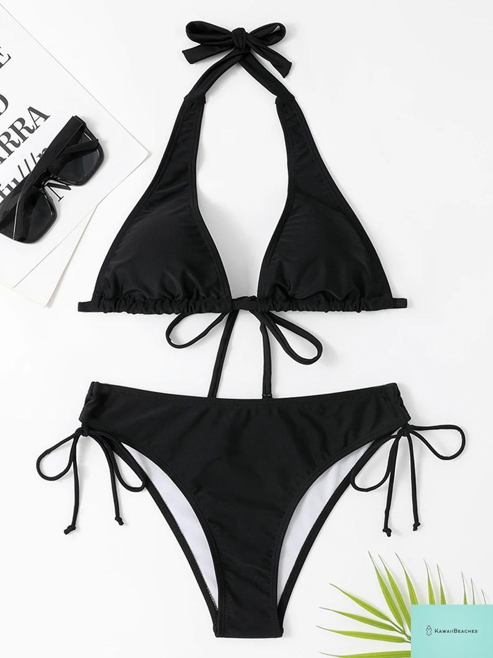 Halter Triangle Padded Bikini Set for Women