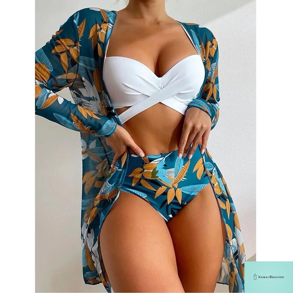 Womens 3 Piece Long Sleeve Swimsuit