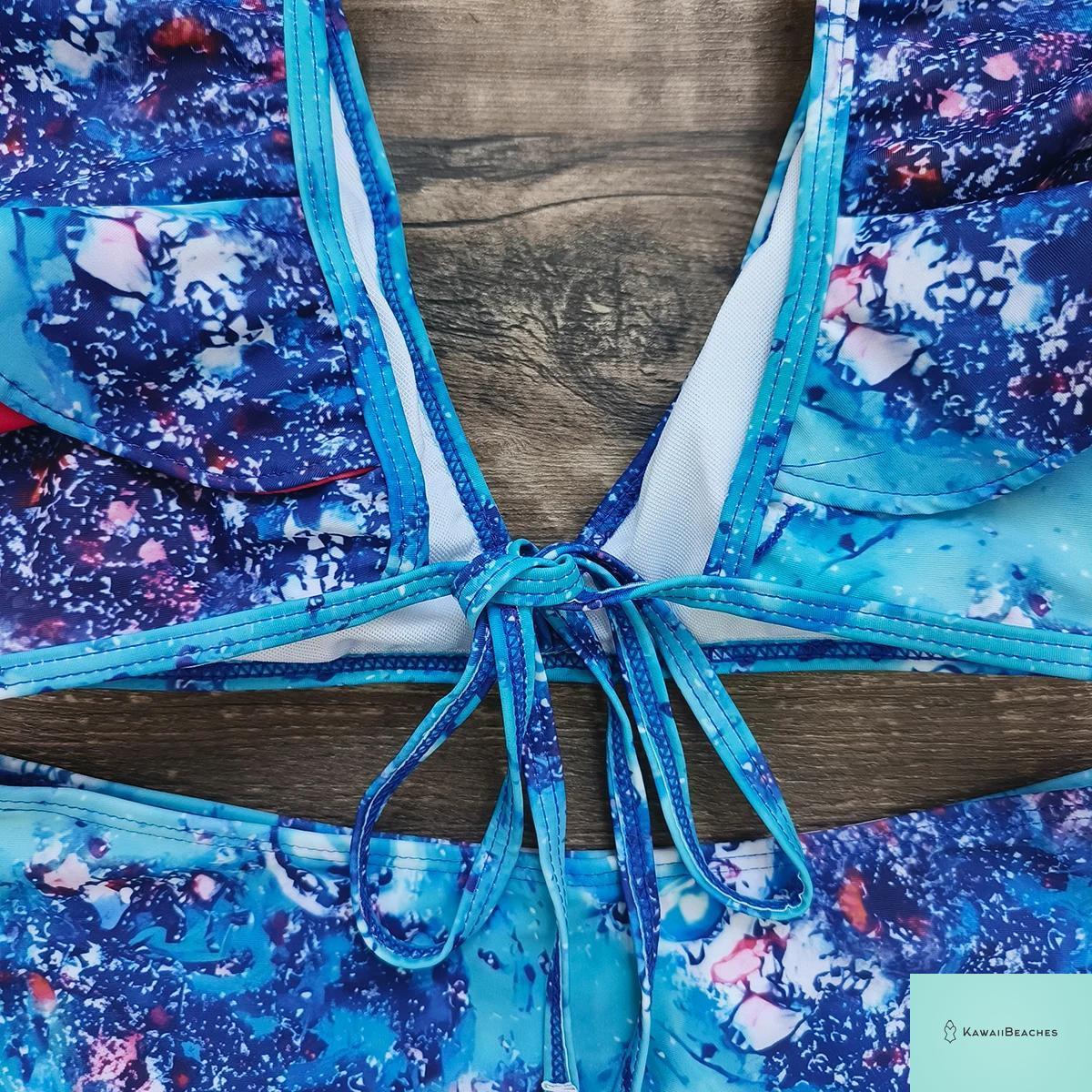 Floral Printed High Waist Bandage Bikini Set