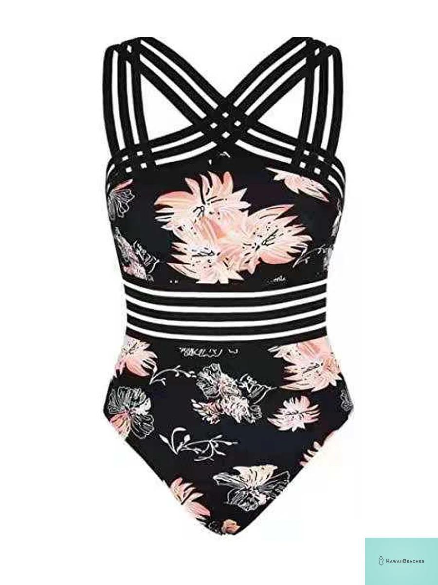 High Neck Mesh Swimwear Bodysuit