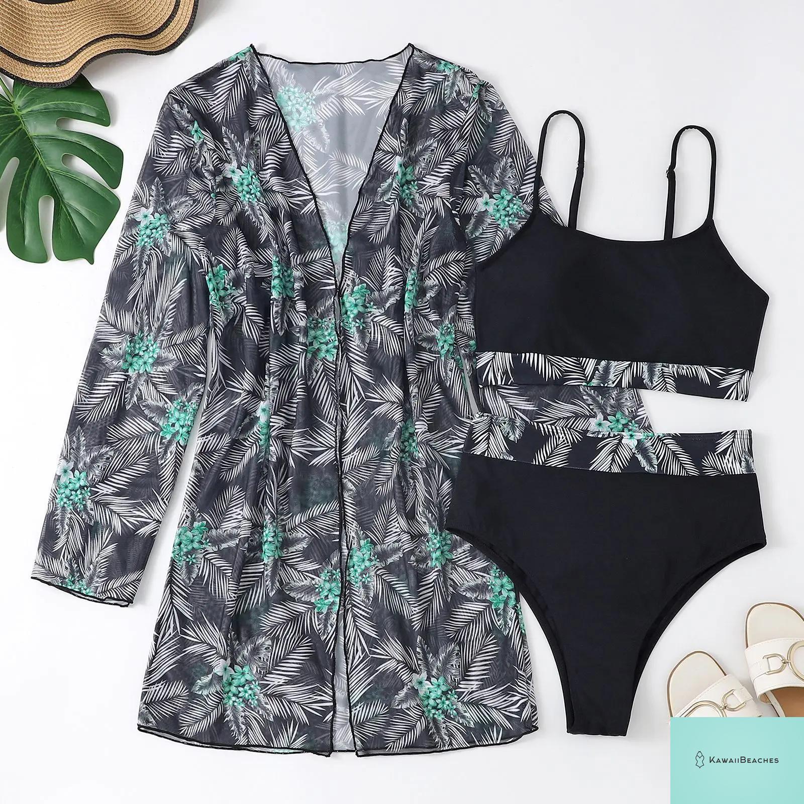 Womens 3 Piece Long Sleeve Swimsuit