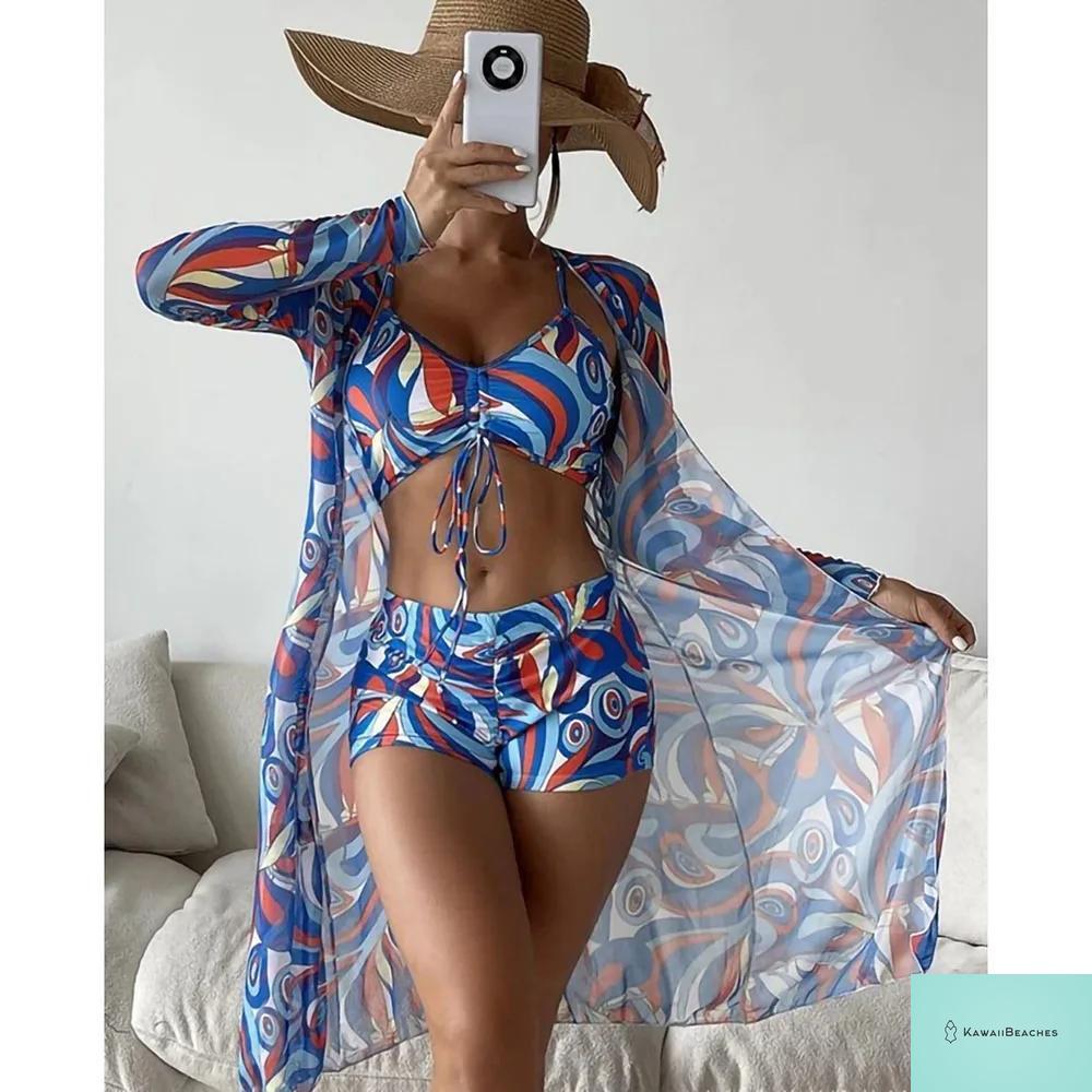 Womens 3 Piece Long Sleeve Swimsuit