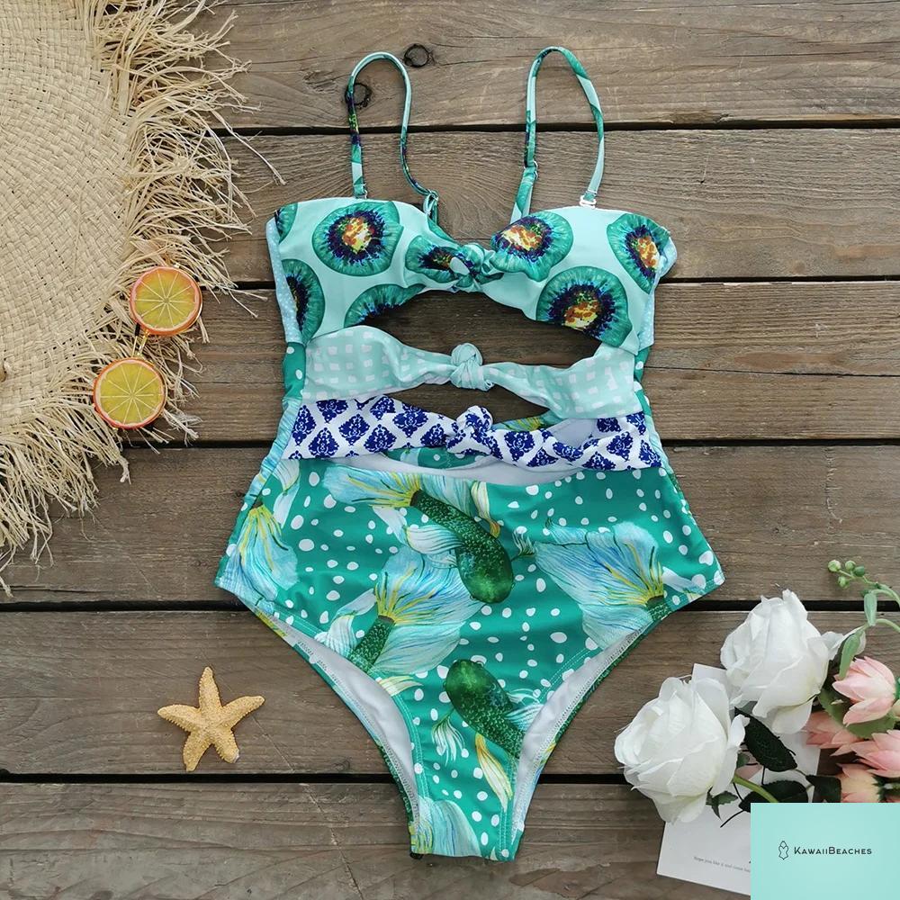 Kawaii Vintage Floral One Piece Swimsuit