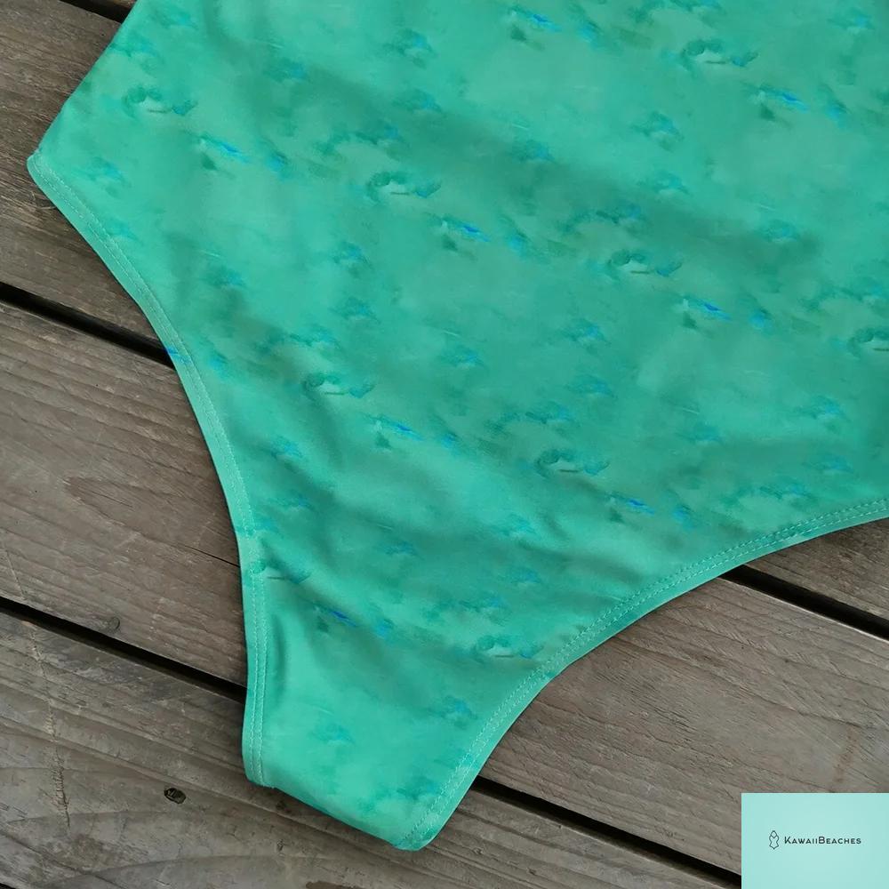 Striped Tropical Monokini Swimsuit for Women