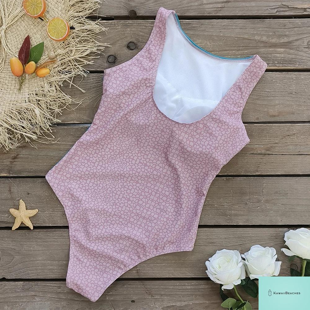 Womens Floral Lace Up Swimsuit