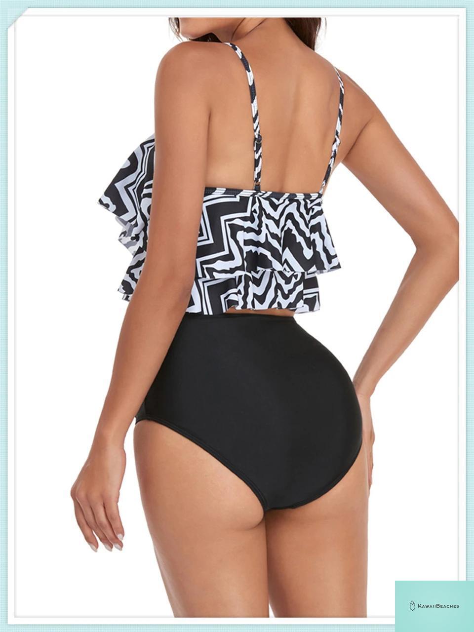 Ruffle Floral High Waist Bikini