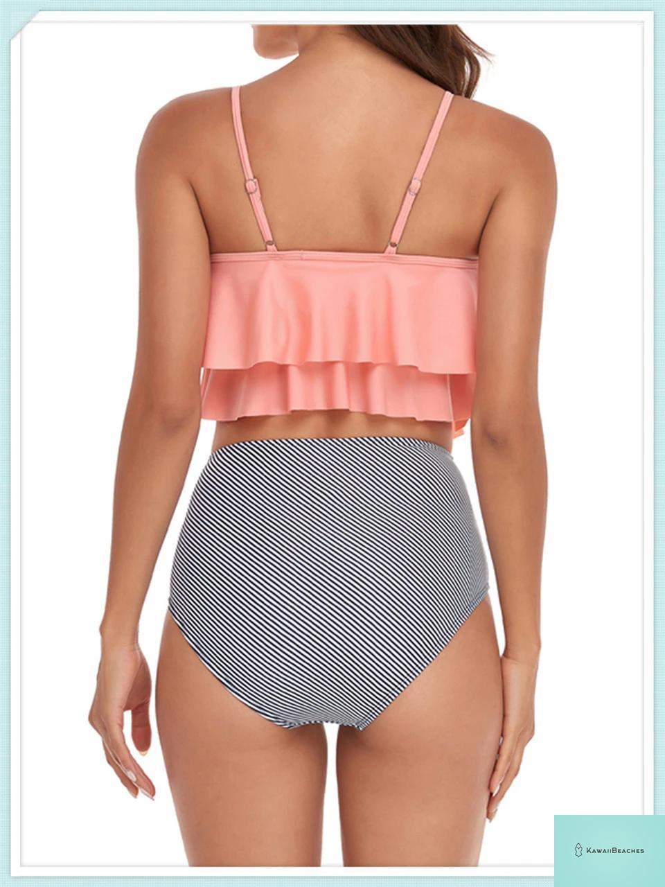 Ruffle Floral High Waist Bikini