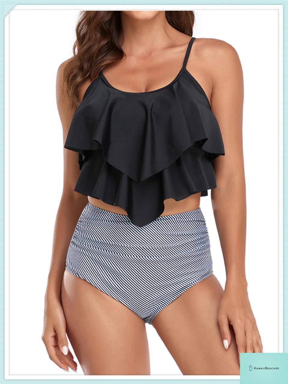 Ruffle Floral High Waist Bikini