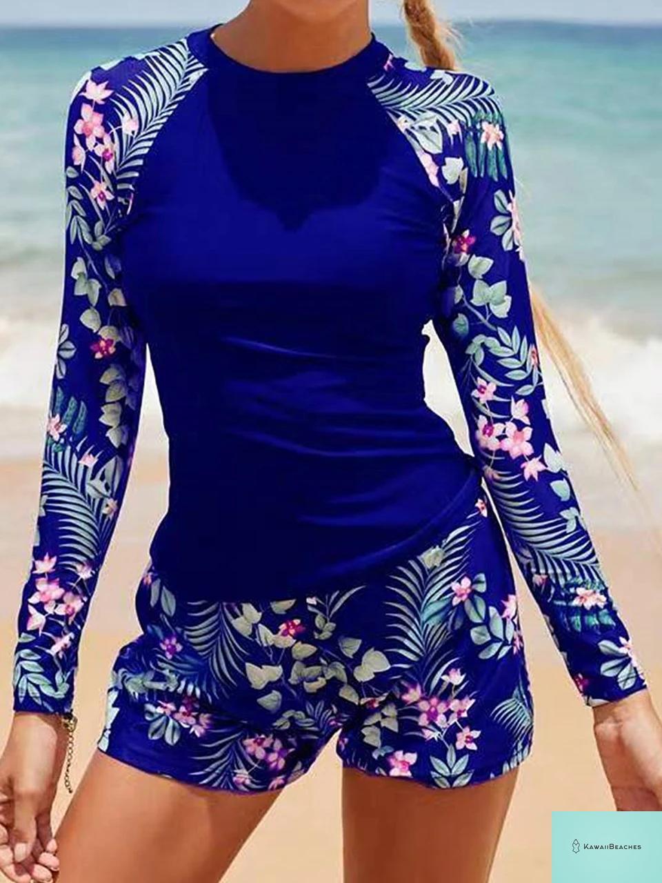 Kawaii Beaches Long Sleeve Swimwear Set