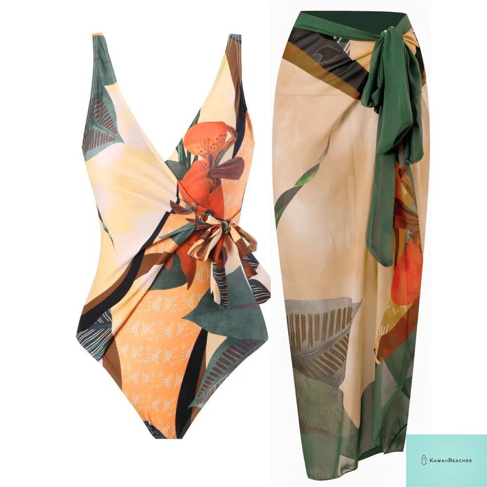 Floral Ruffle Push Up Bikini Set