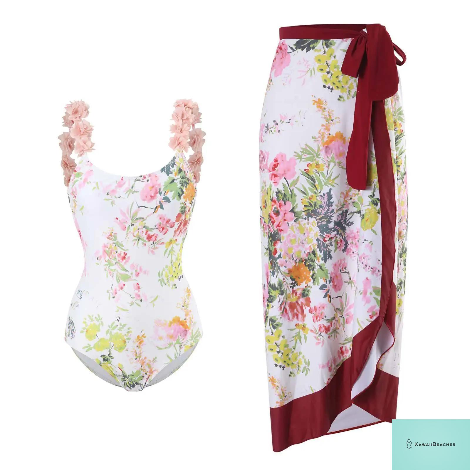 Floral Ruffle Push Up Bikini Set