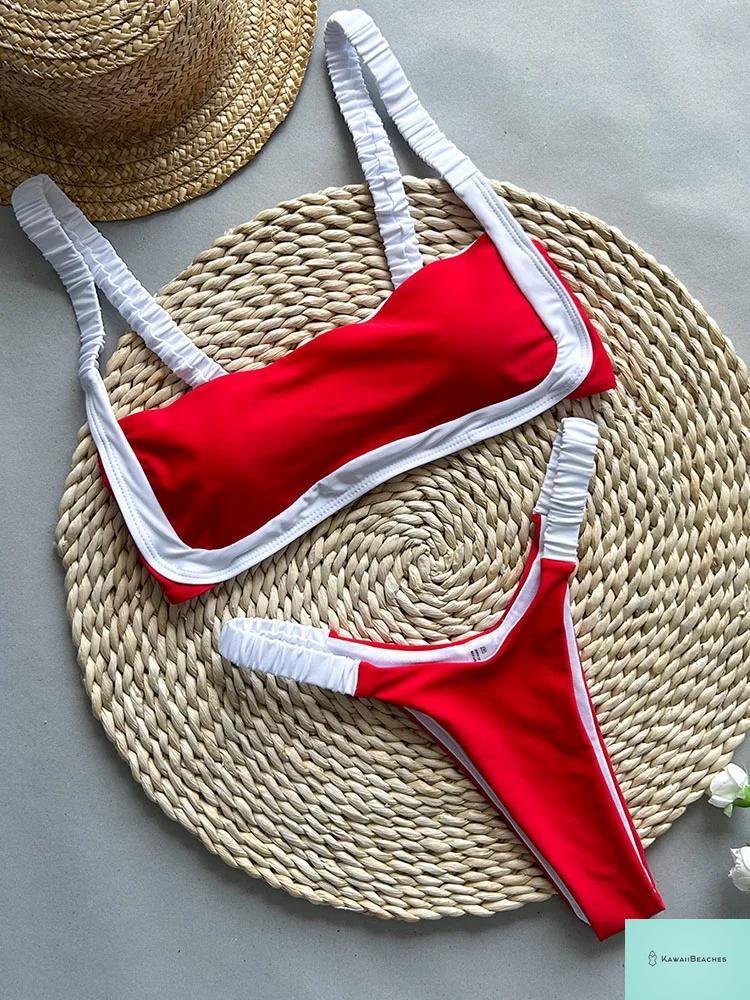 KawaiiBeaches Womens Patchwork Bikini Set