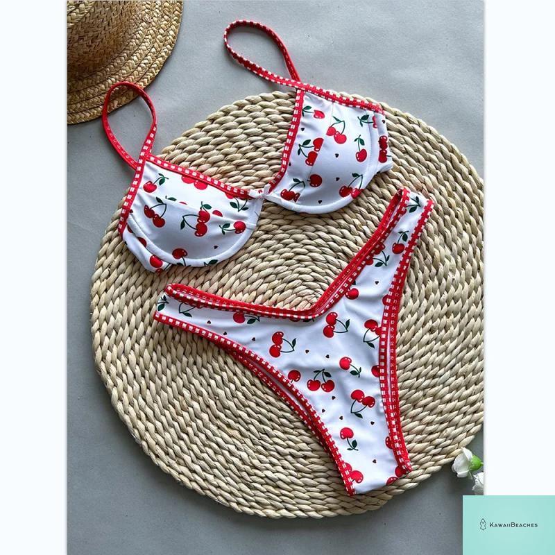 Kawaii Printed Push Up Bikini Set
