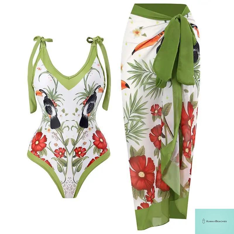 Floral Ruffle Push Up Bikini Set