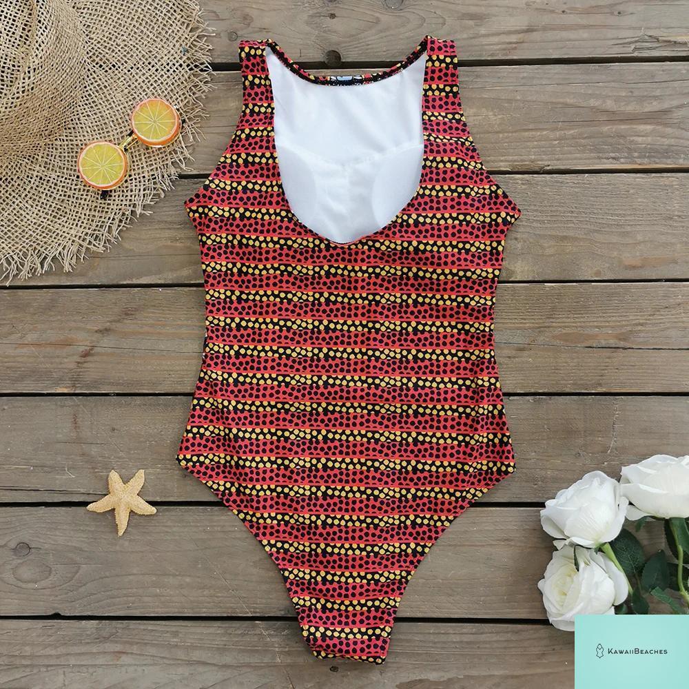 Womens Floral Lace Up Swimsuit