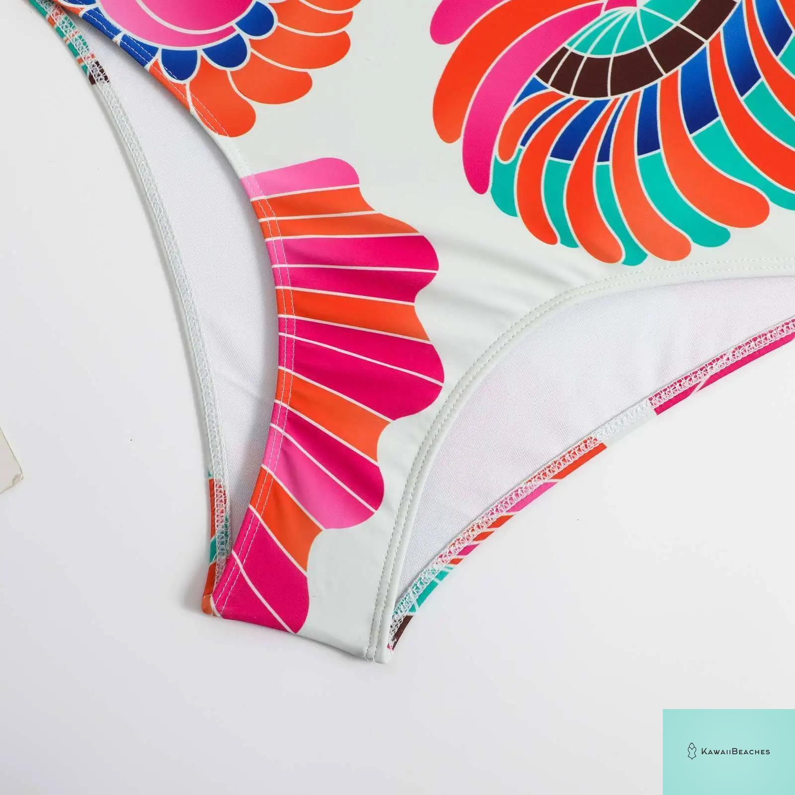 Floral Ruffle Push Up Bikini Set