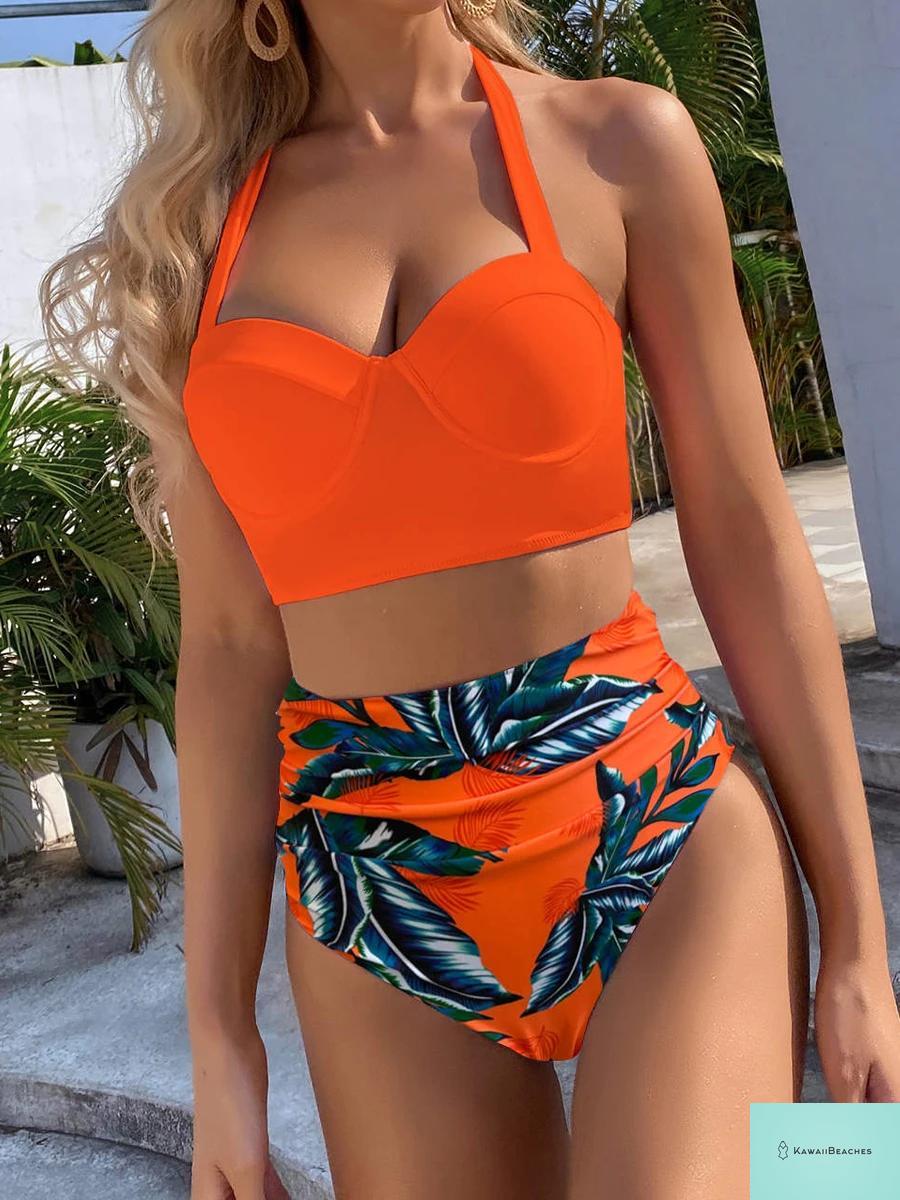 Kawaii Butterfly Print High Waist Bikini