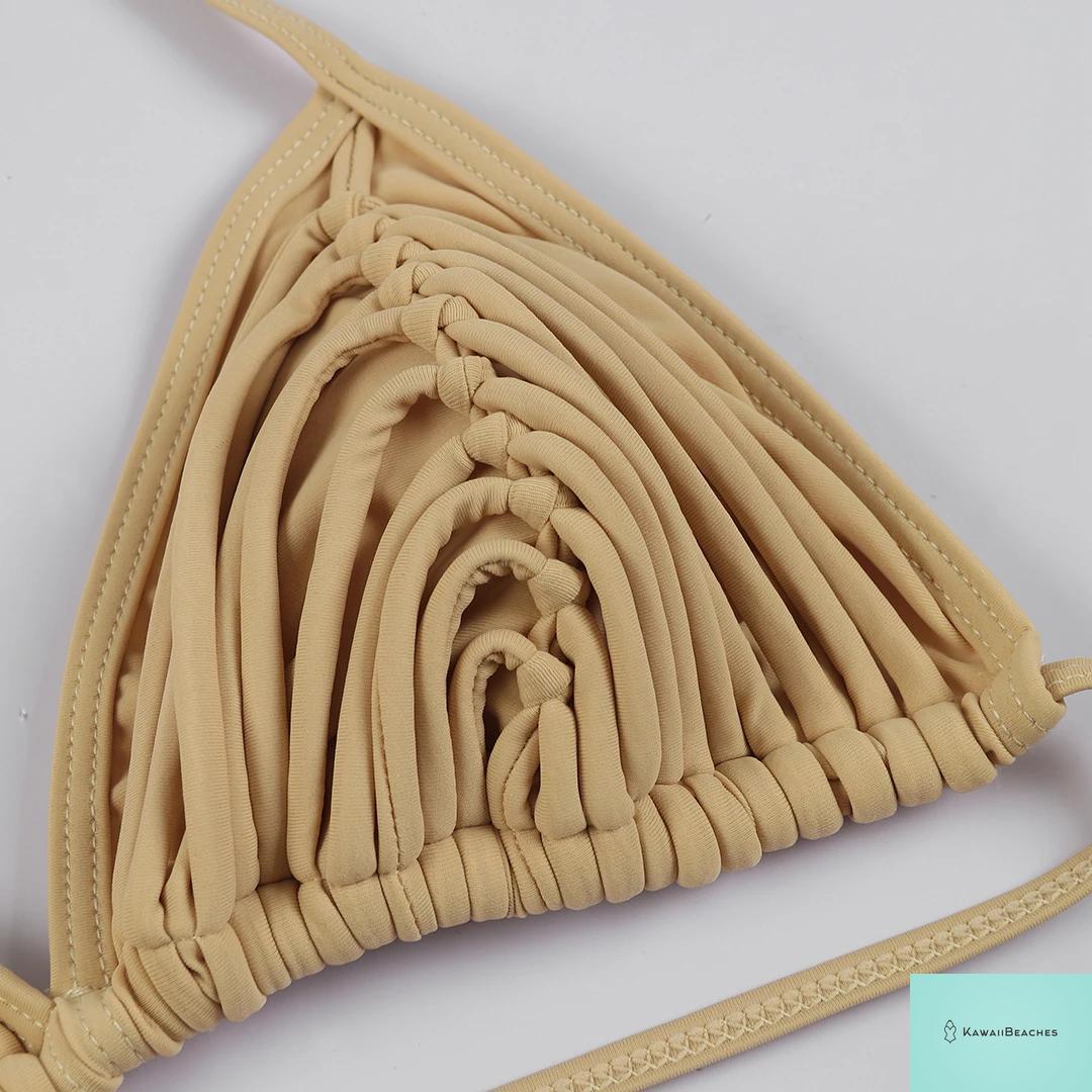 Kawaii Stripes Lace-Up Brazilian Bikini Set