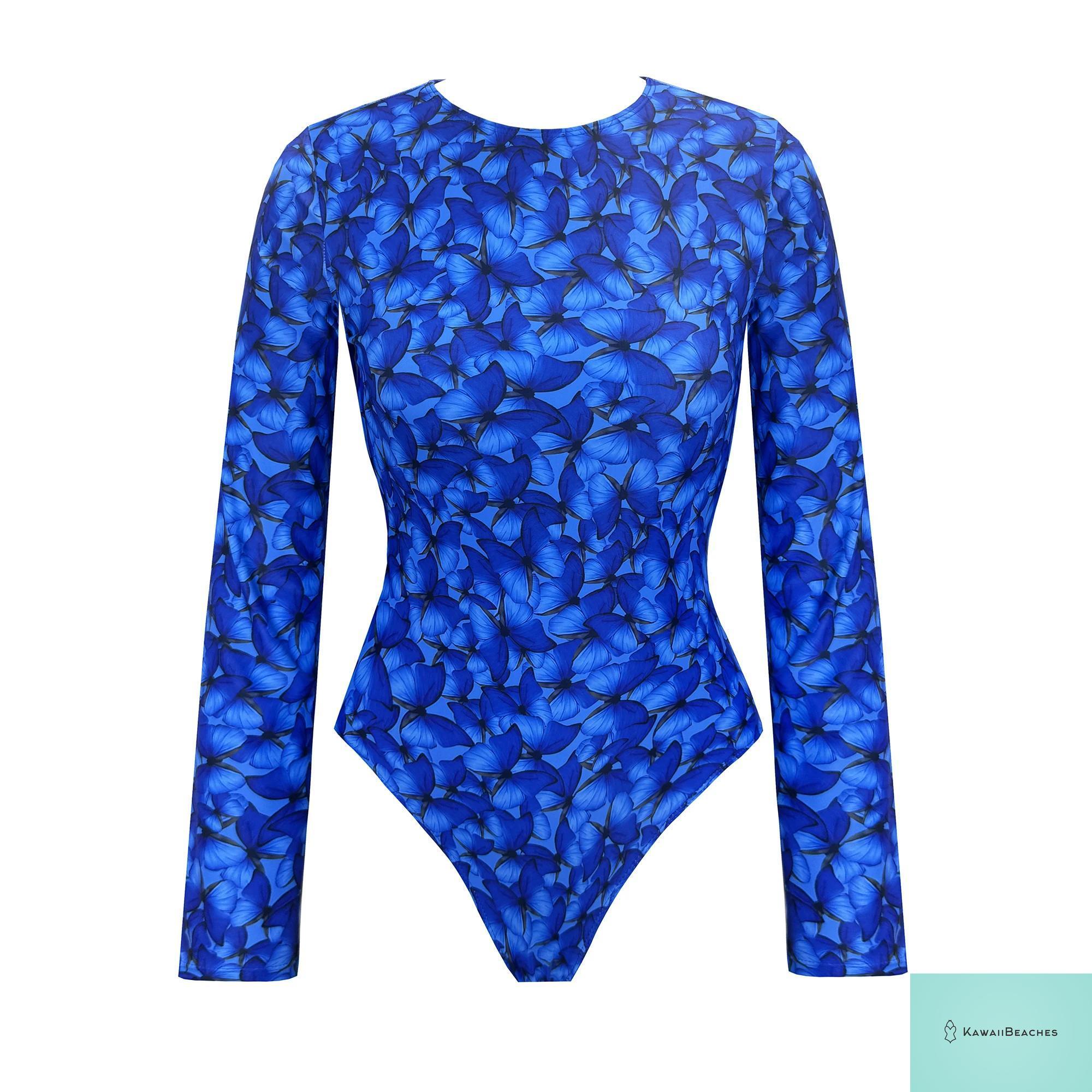 Womens Long Sleeve Surfing Swimsuit Monokini