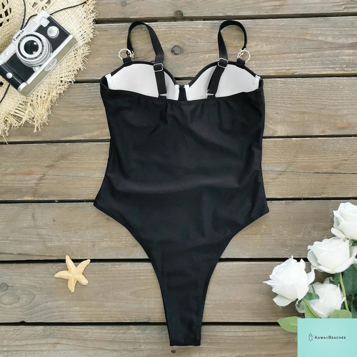 Kawaii Retro Push Up One Piece Swimsuit
