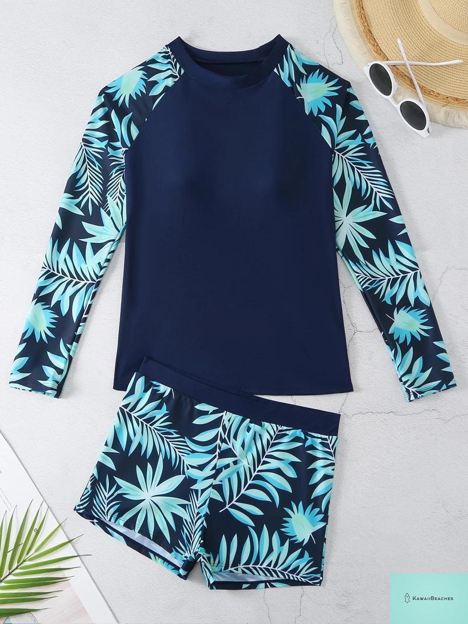 Kawaii Beaches Long Sleeve Swimwear Set