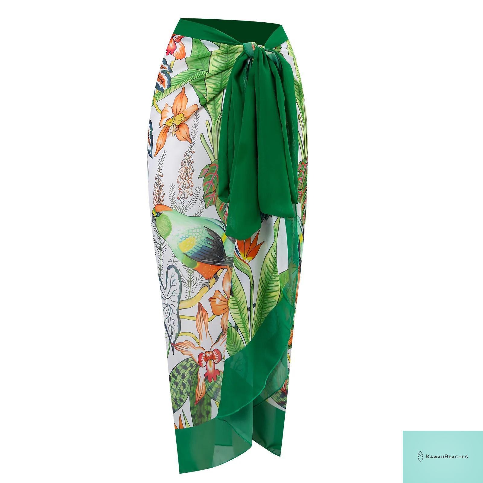 Kawaii Retro Print Beach Dress Cover-Up