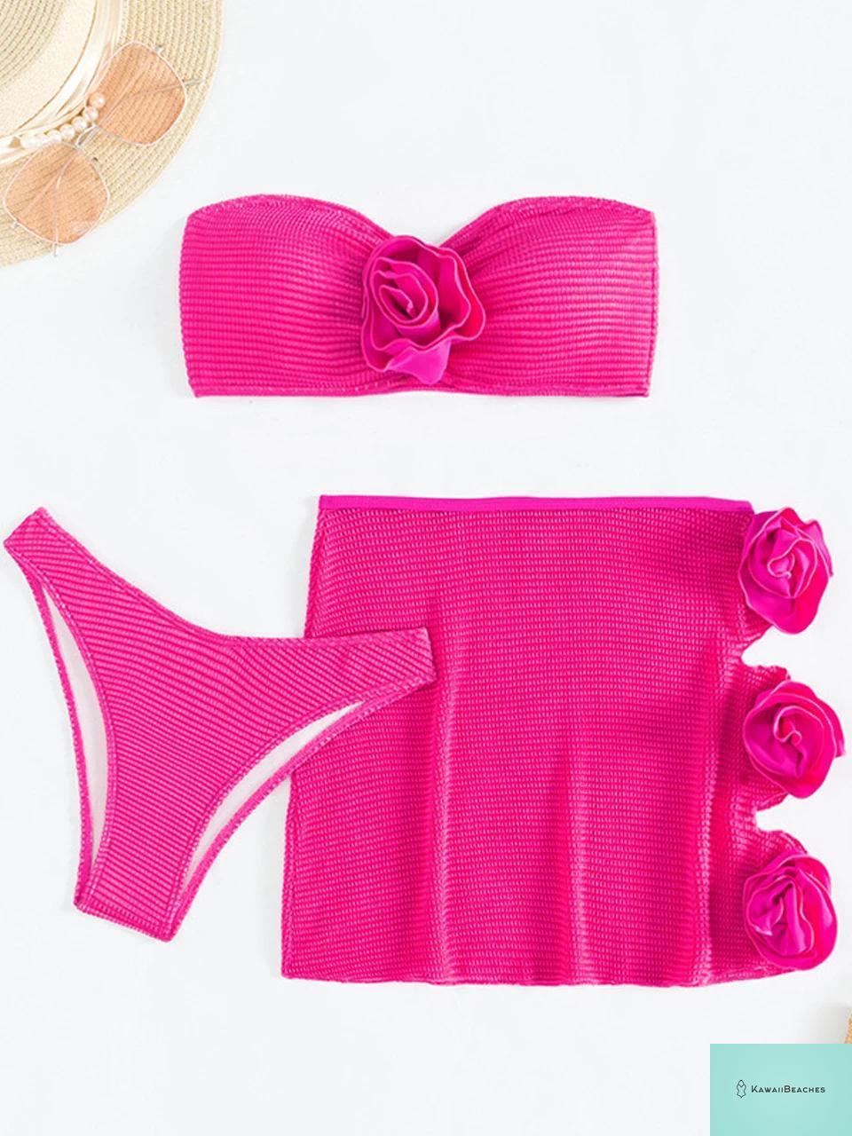 Floral Hollow Out Bikini Set for Women