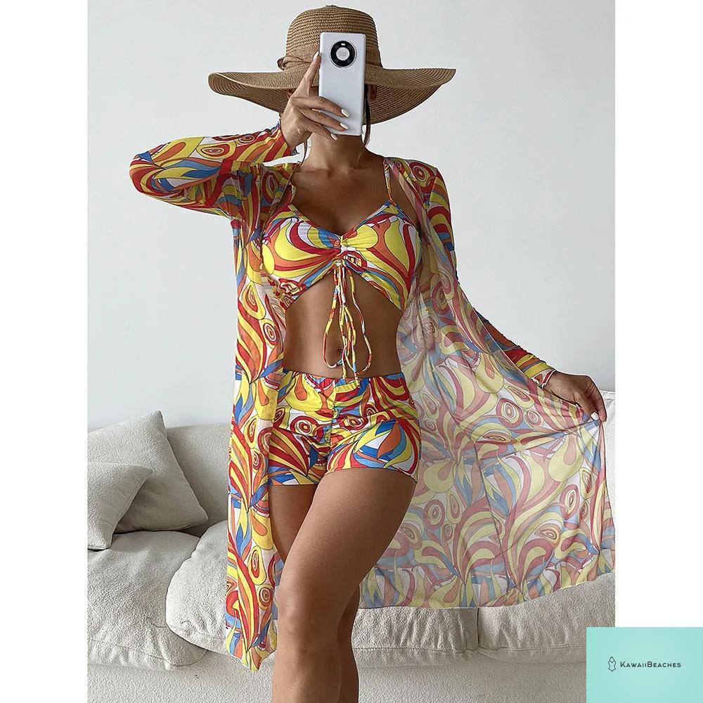 Womens 3 Piece Long Sleeve Swimsuit