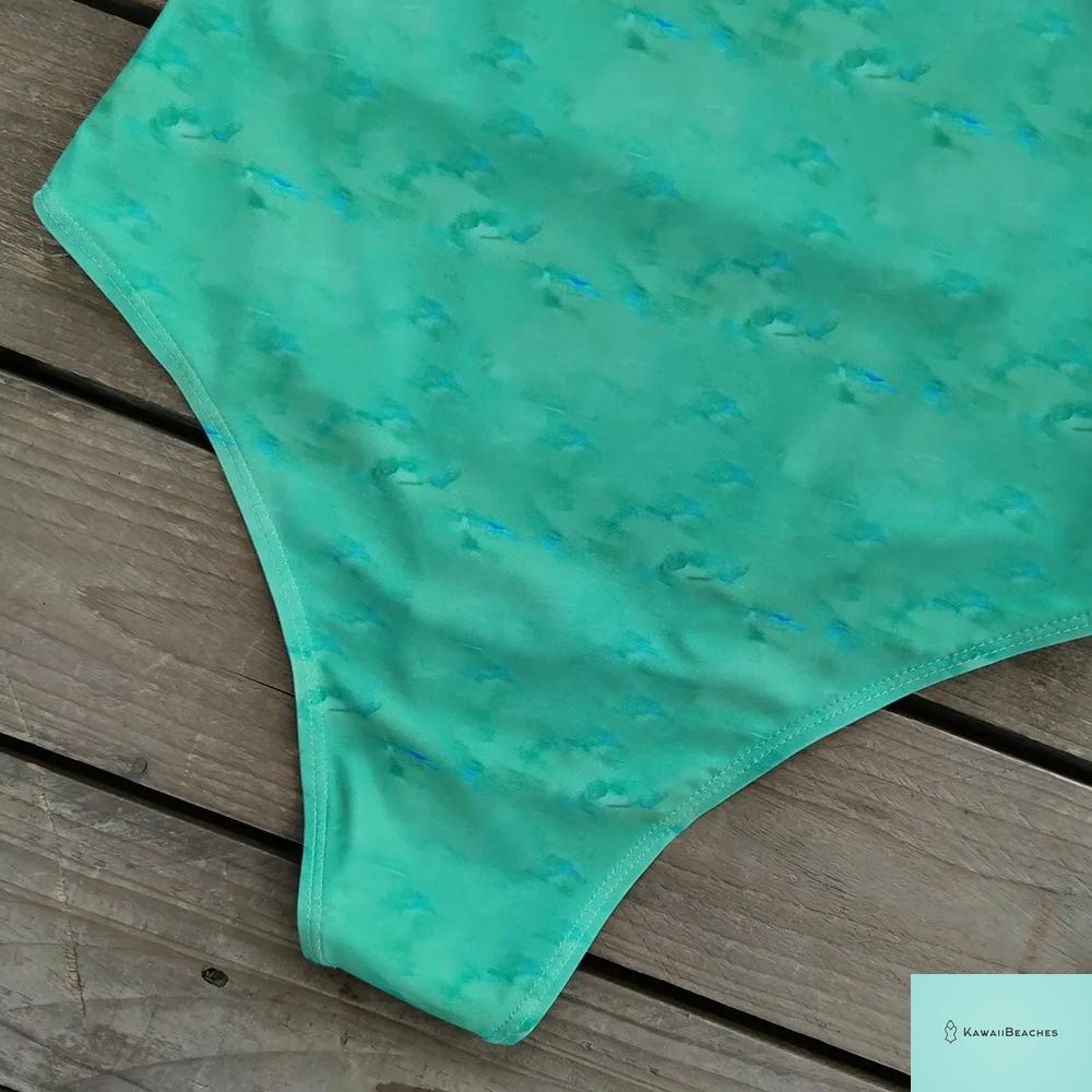 Striped Tropical Monokini Swimsuit for Women