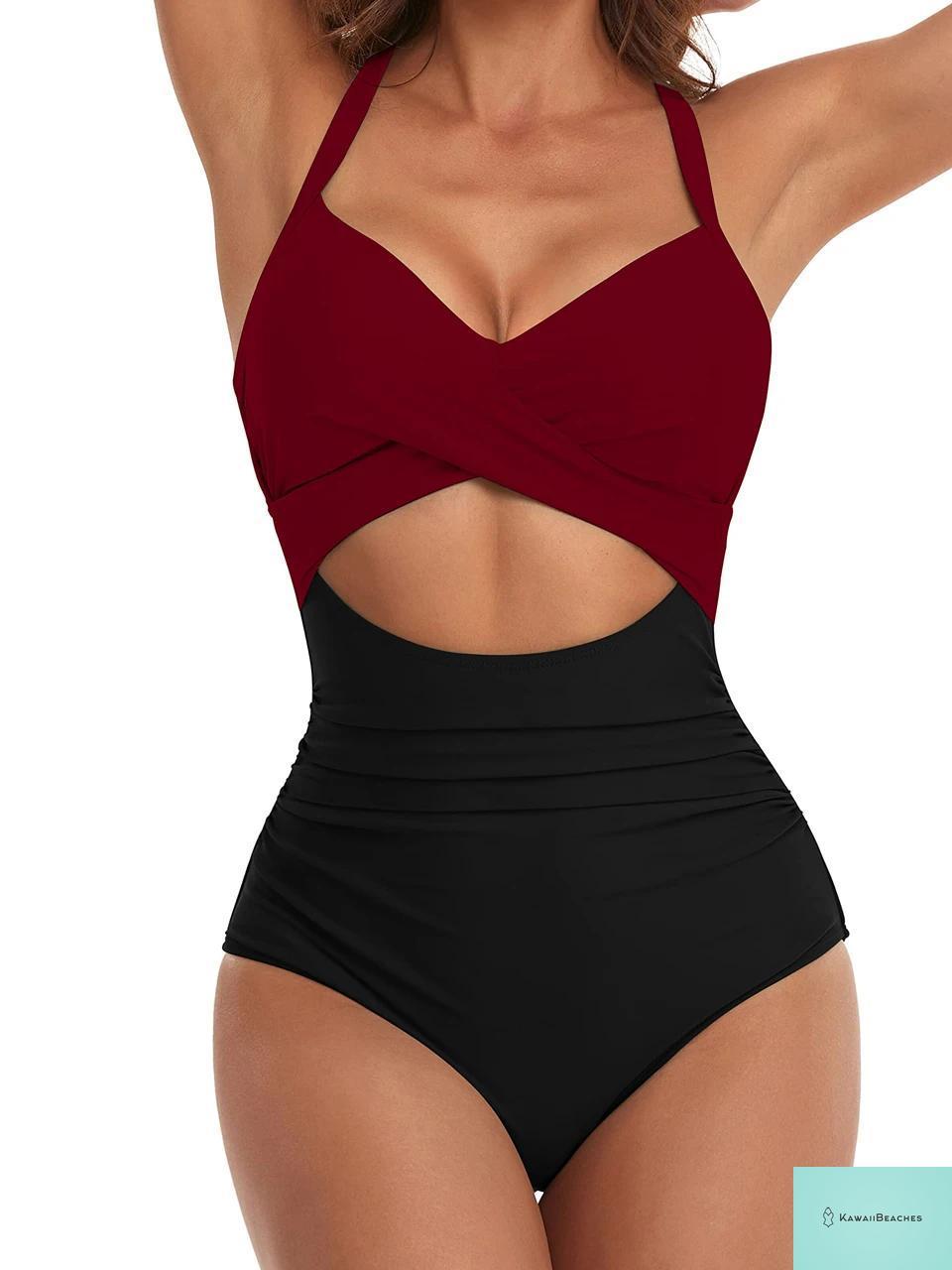 Lace-Up Hollow Out One Piece Swimsuit