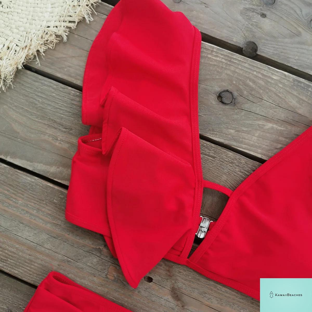 Floral Printed High Waist Bandage Bikini Set