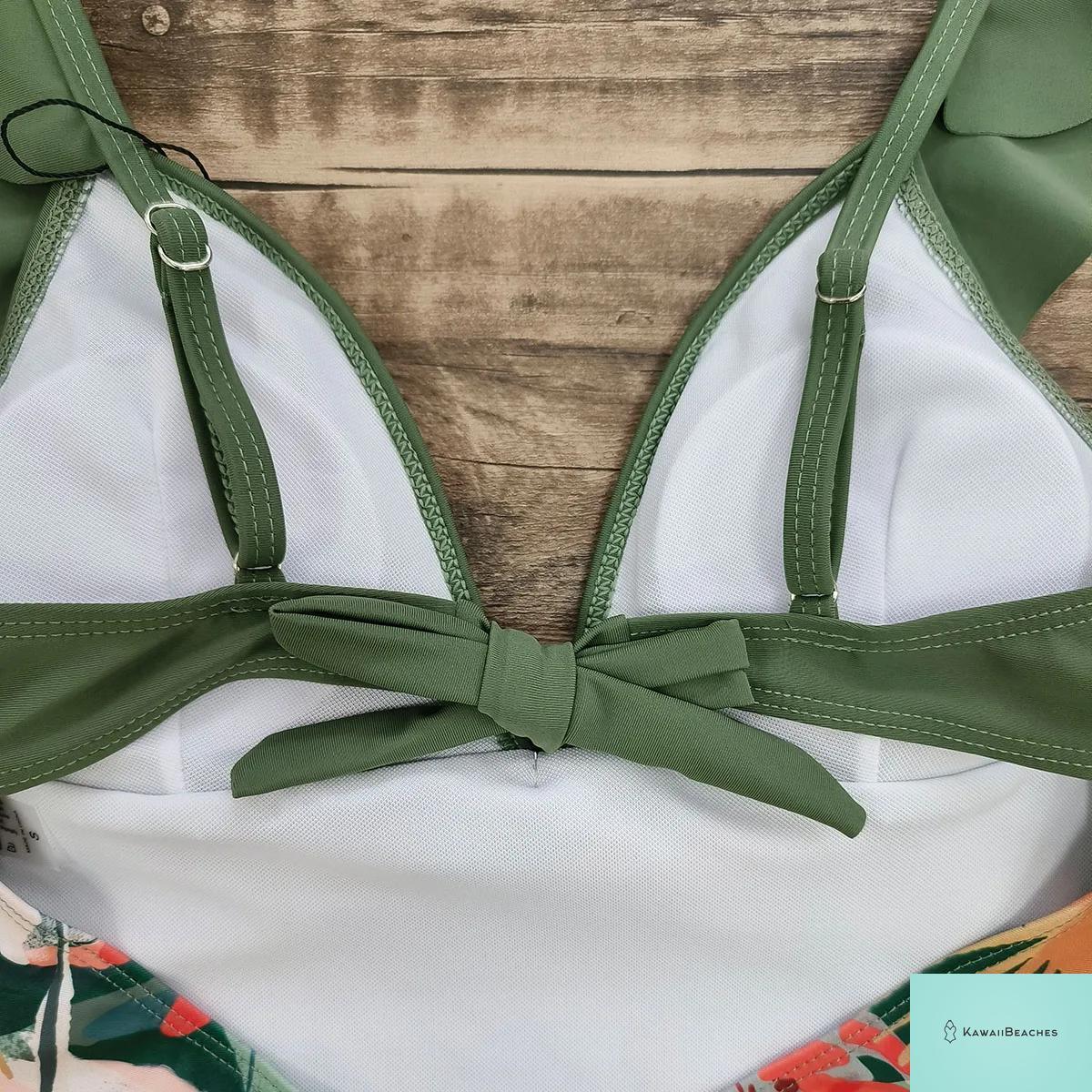 Lace Print V-Neck One Piece Swimsuit