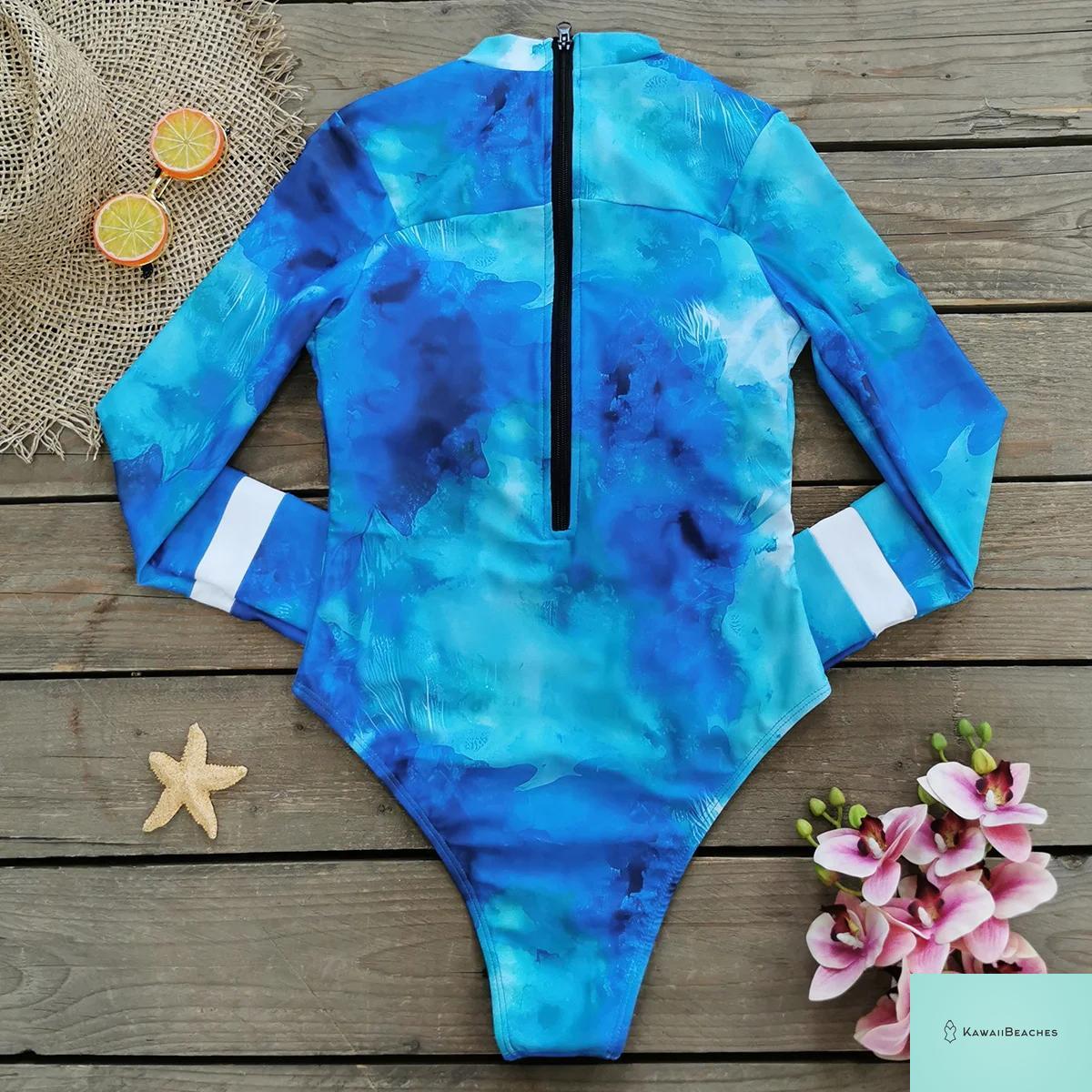 KawaiiBeaches Skeleton Long Sleeve Swimsuit