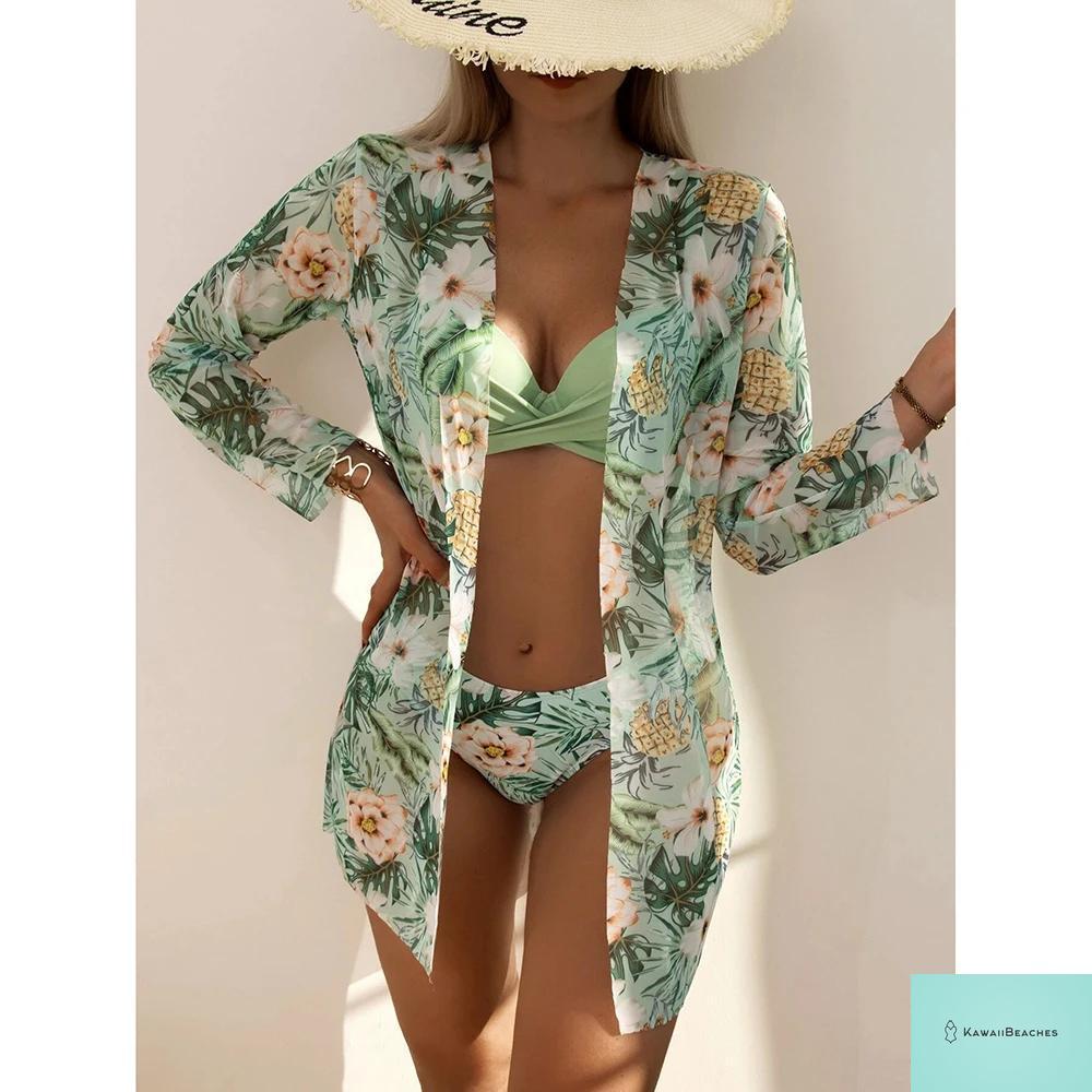 Womens 3 Piece Long Sleeve Swimsuit