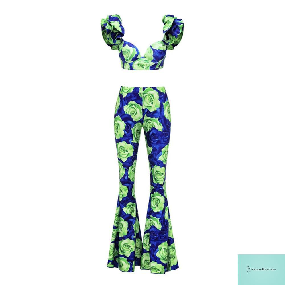Floral Ruffle Push-Up One-Piece Swimsuit