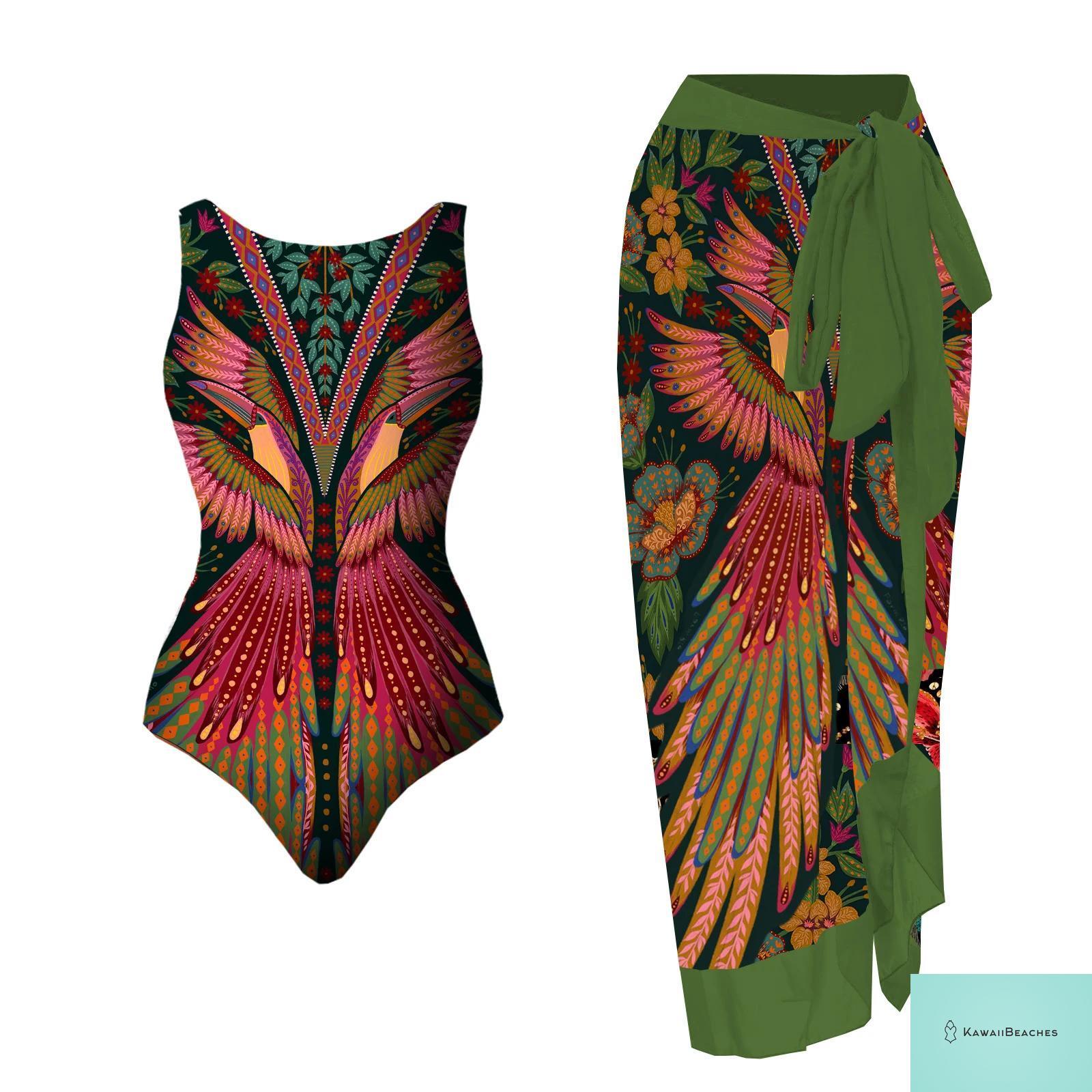 Floral Printed Ruffle Bikini Set