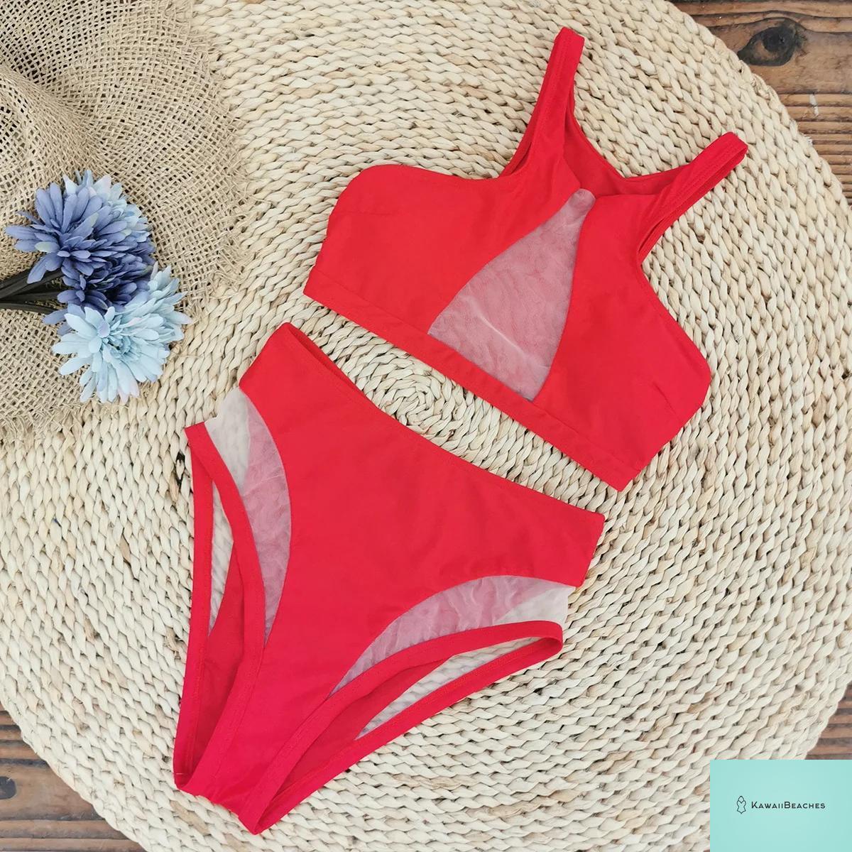 Floral High Waist Ruffle Bikini Set