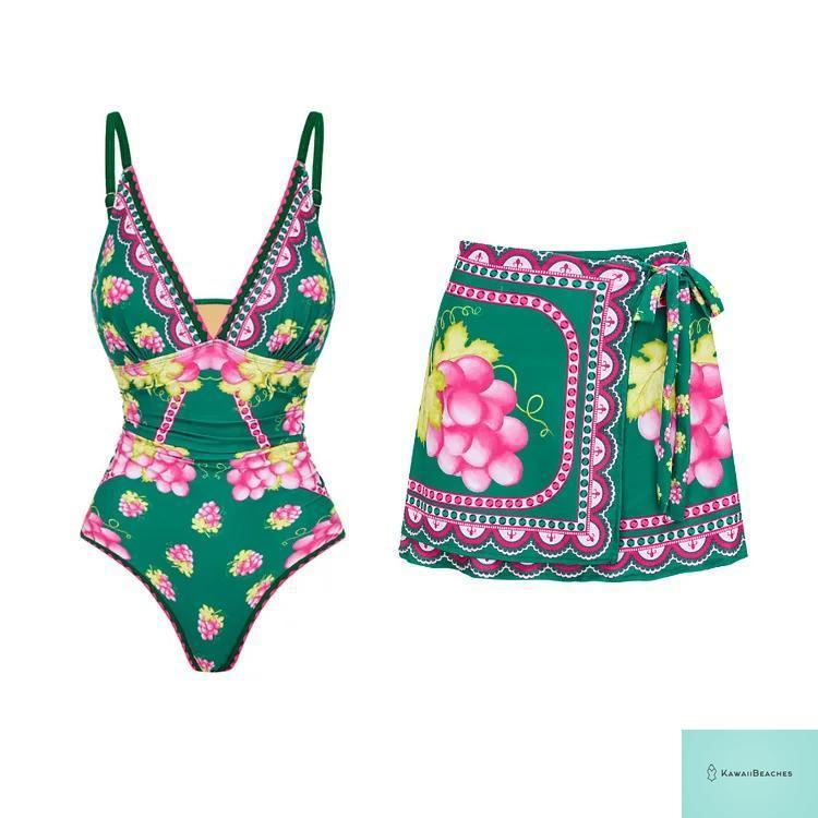 Womens Ruffle Deep V Swimsuit