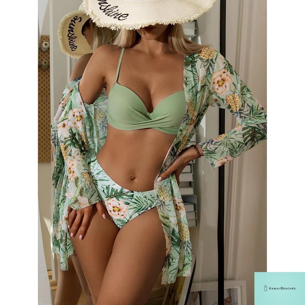 Womens 3 Piece Long Sleeve Swimsuit