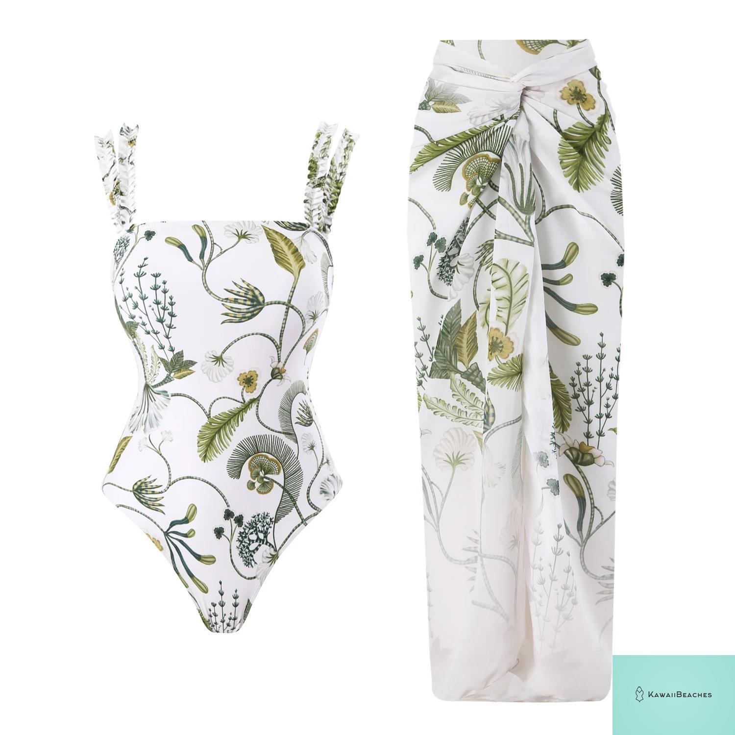 Floral Ruffle Push Up Bikini Set