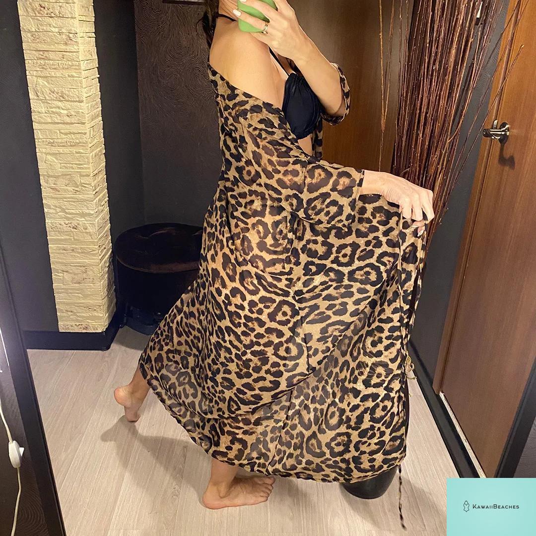Leopard Print Beach Cover-Up Tunic